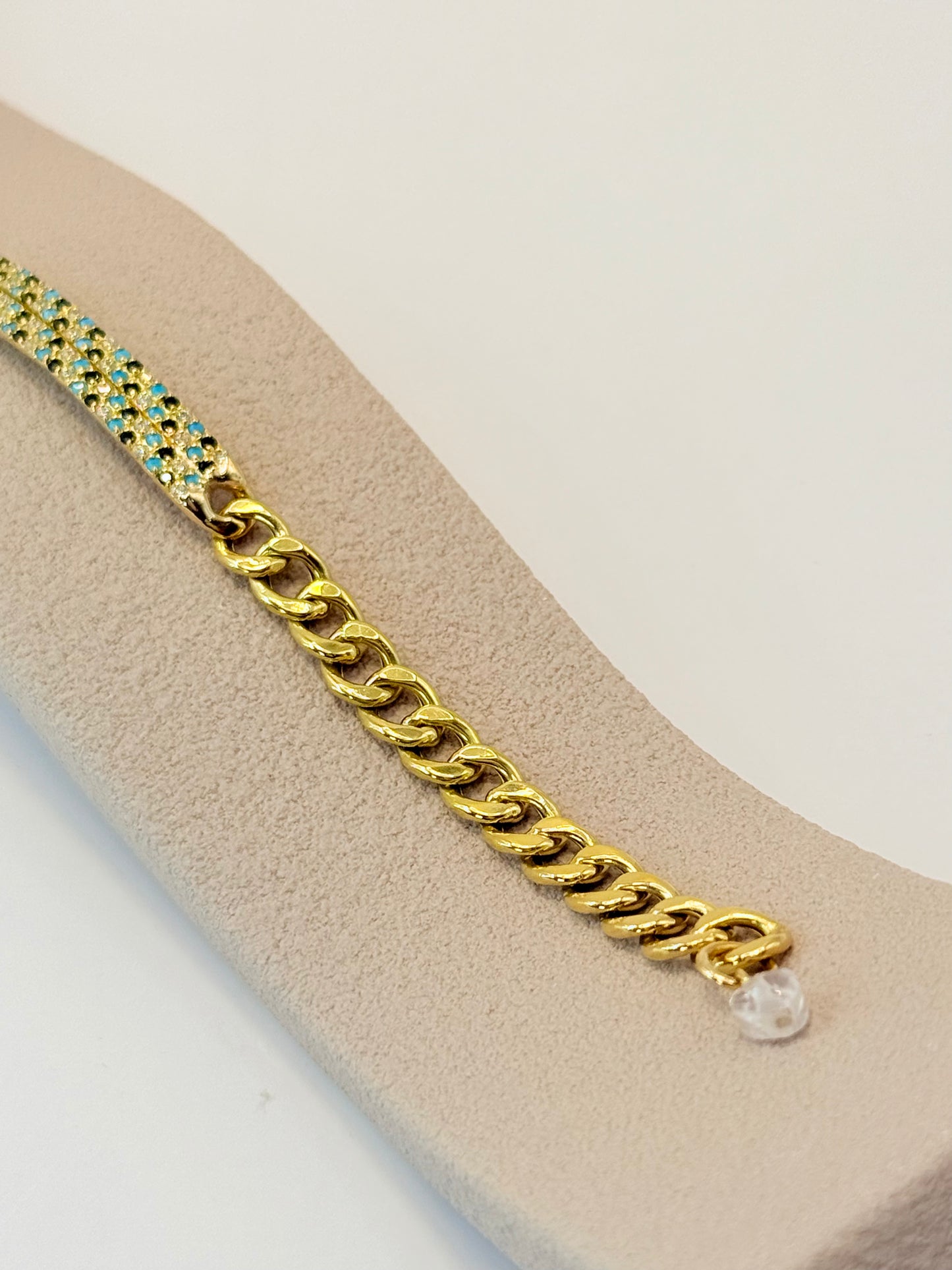 18K CZ ID Bracelet