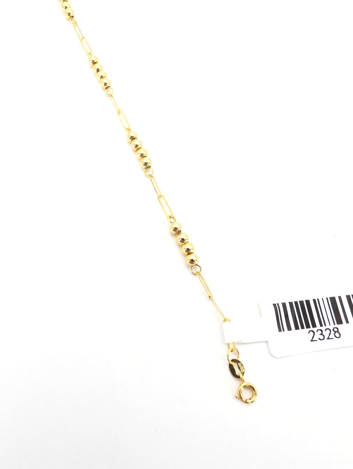 18KT Gold Beaded Link Bracelet