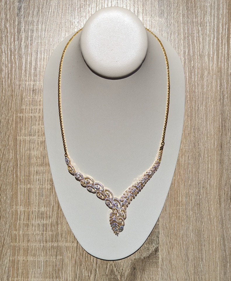 18kt two tone CZ Set