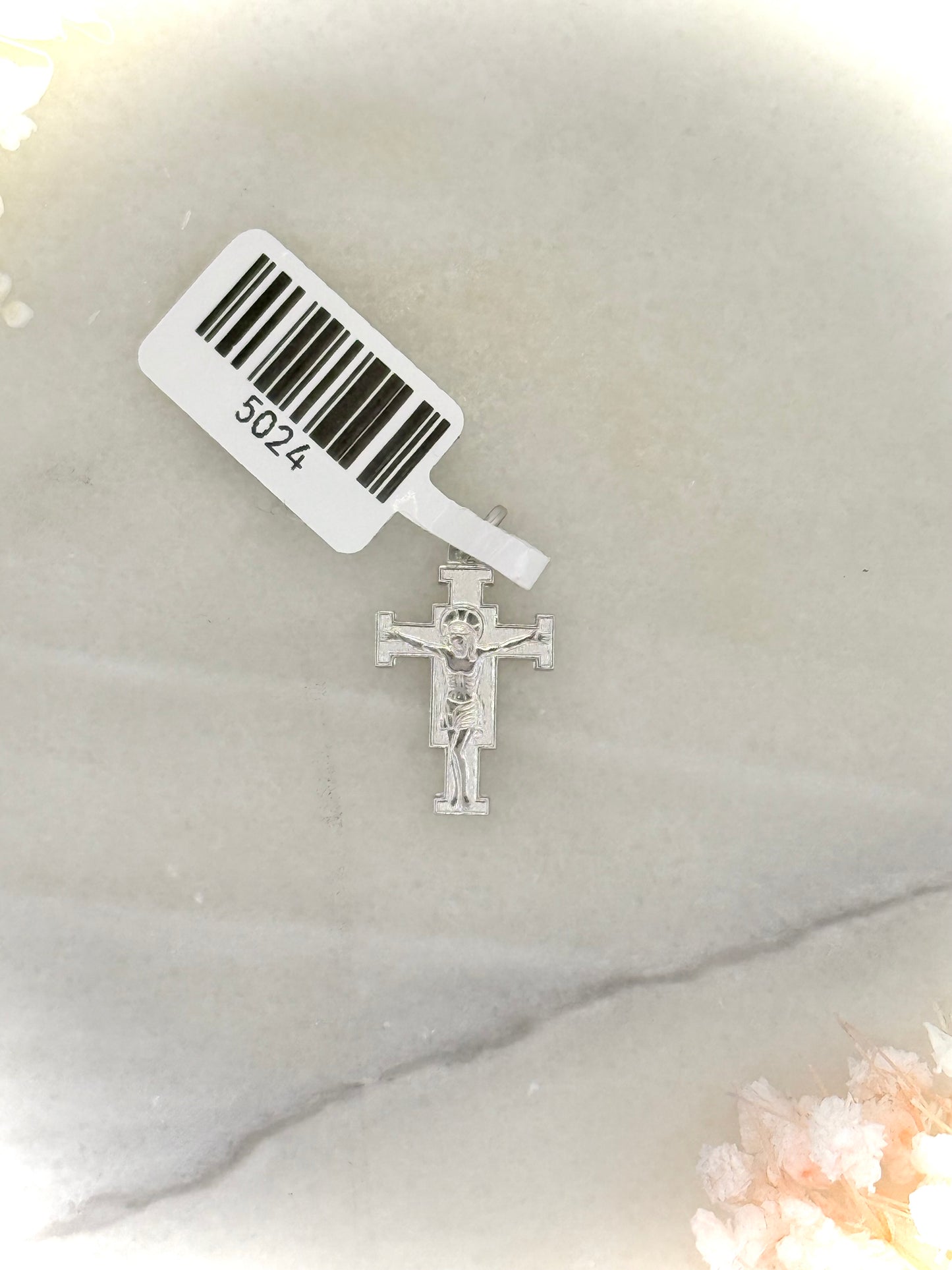 18K White Gold Jesus Crucifix Pendant