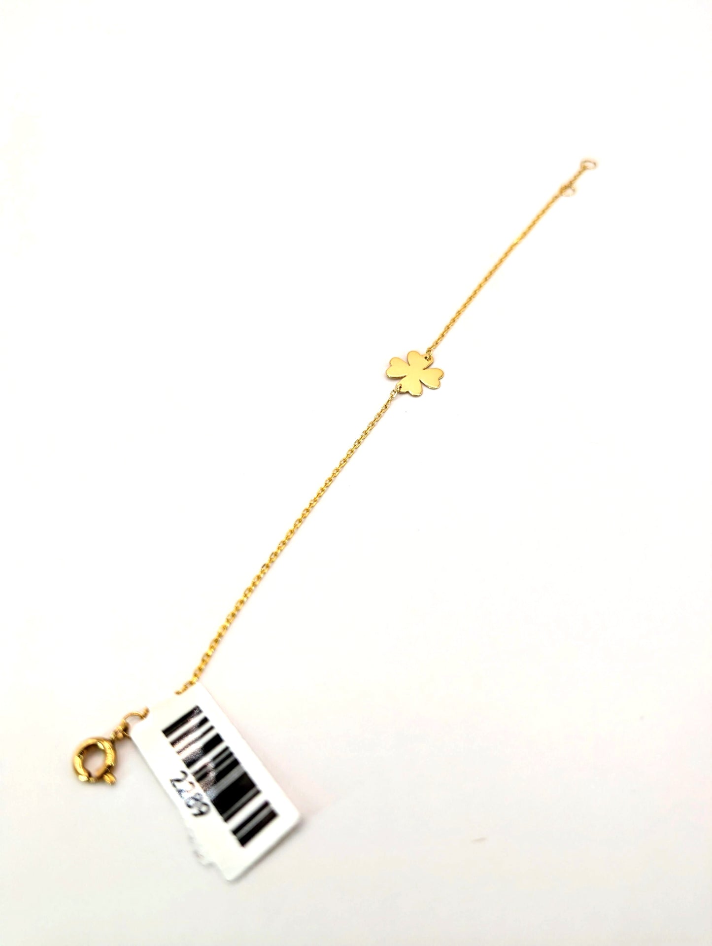18KT Gold Clover Bracelet – Minimalist Lucky Charm Chain