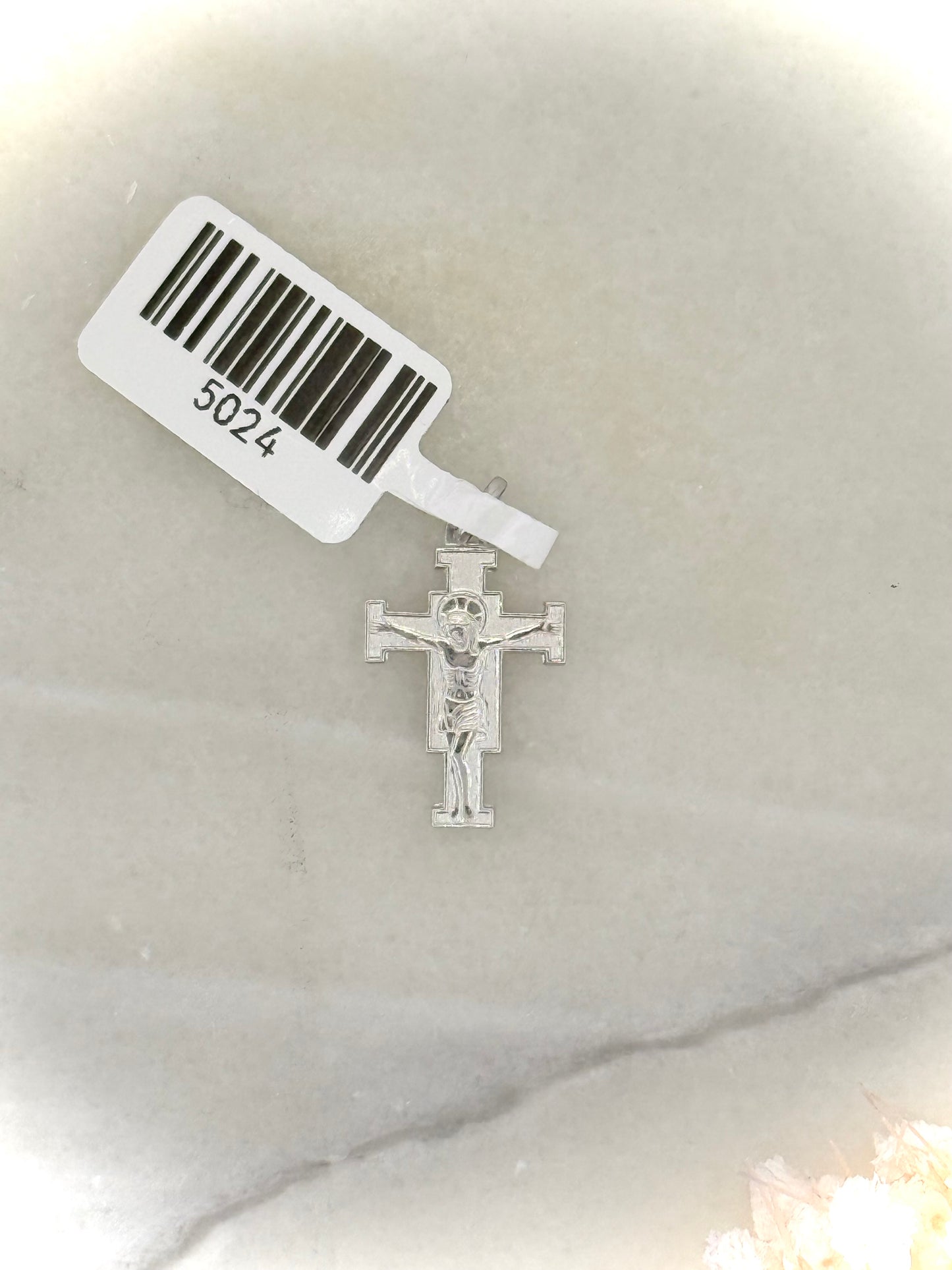 18K White Gold Jesus Crucifix Pendant