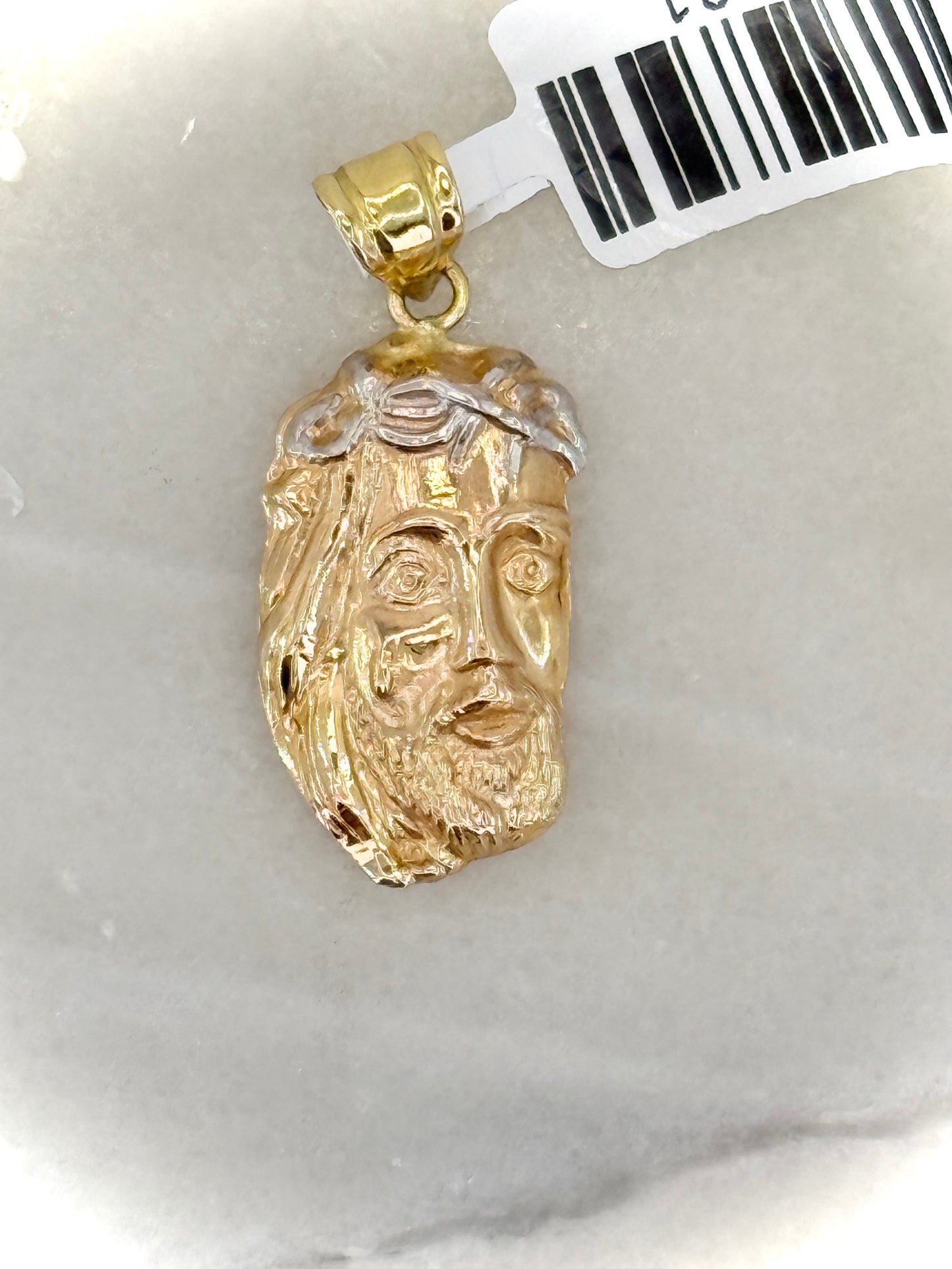 18K Gold Jesus Head Pendant