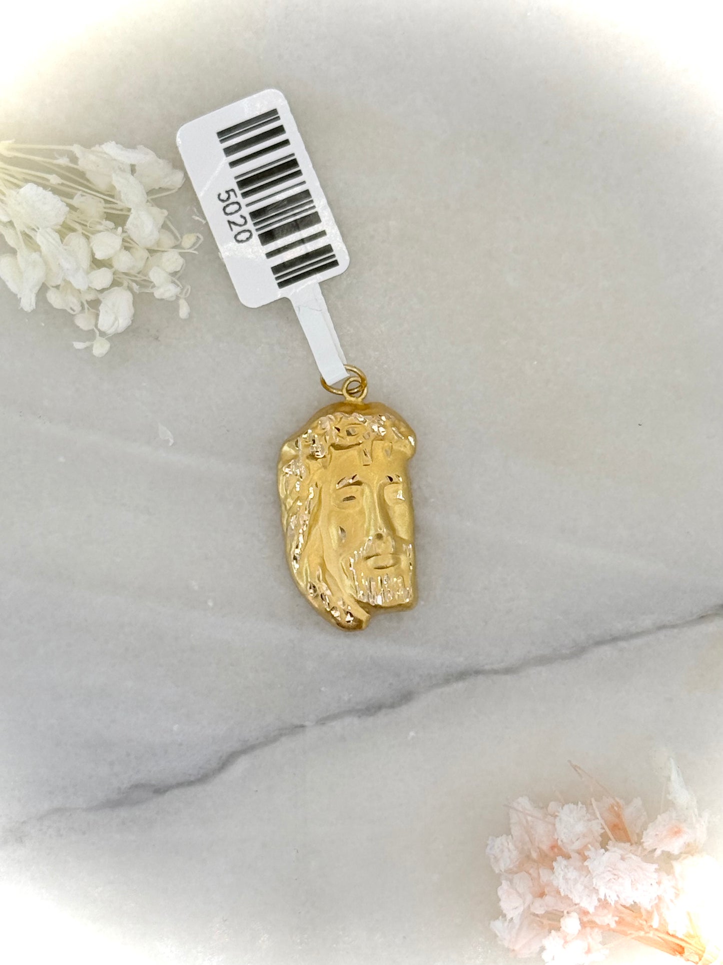 18kt Gold Jesus Head Pendant