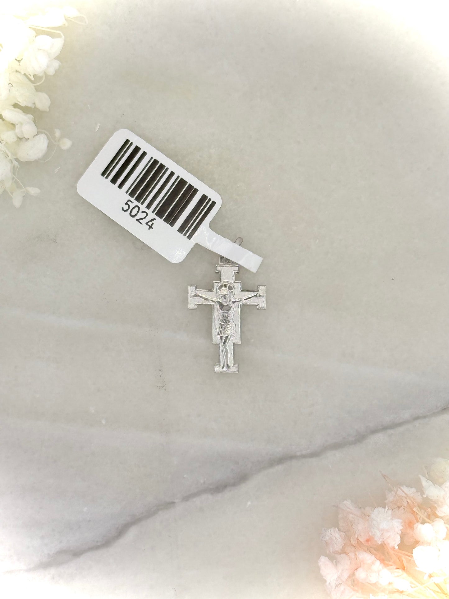18K White Gold Jesus Crucifix Pendant