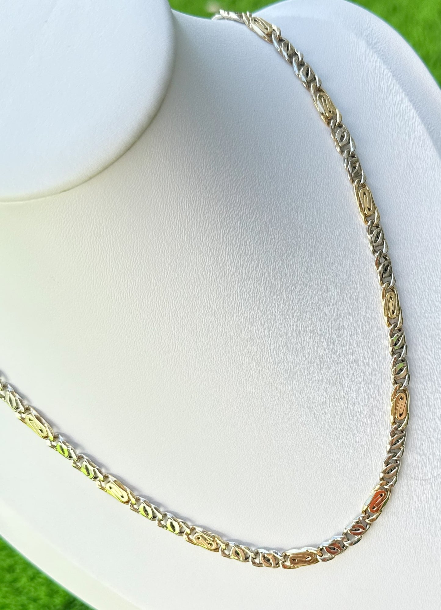 18kt 2Tone Snail unisex Chain