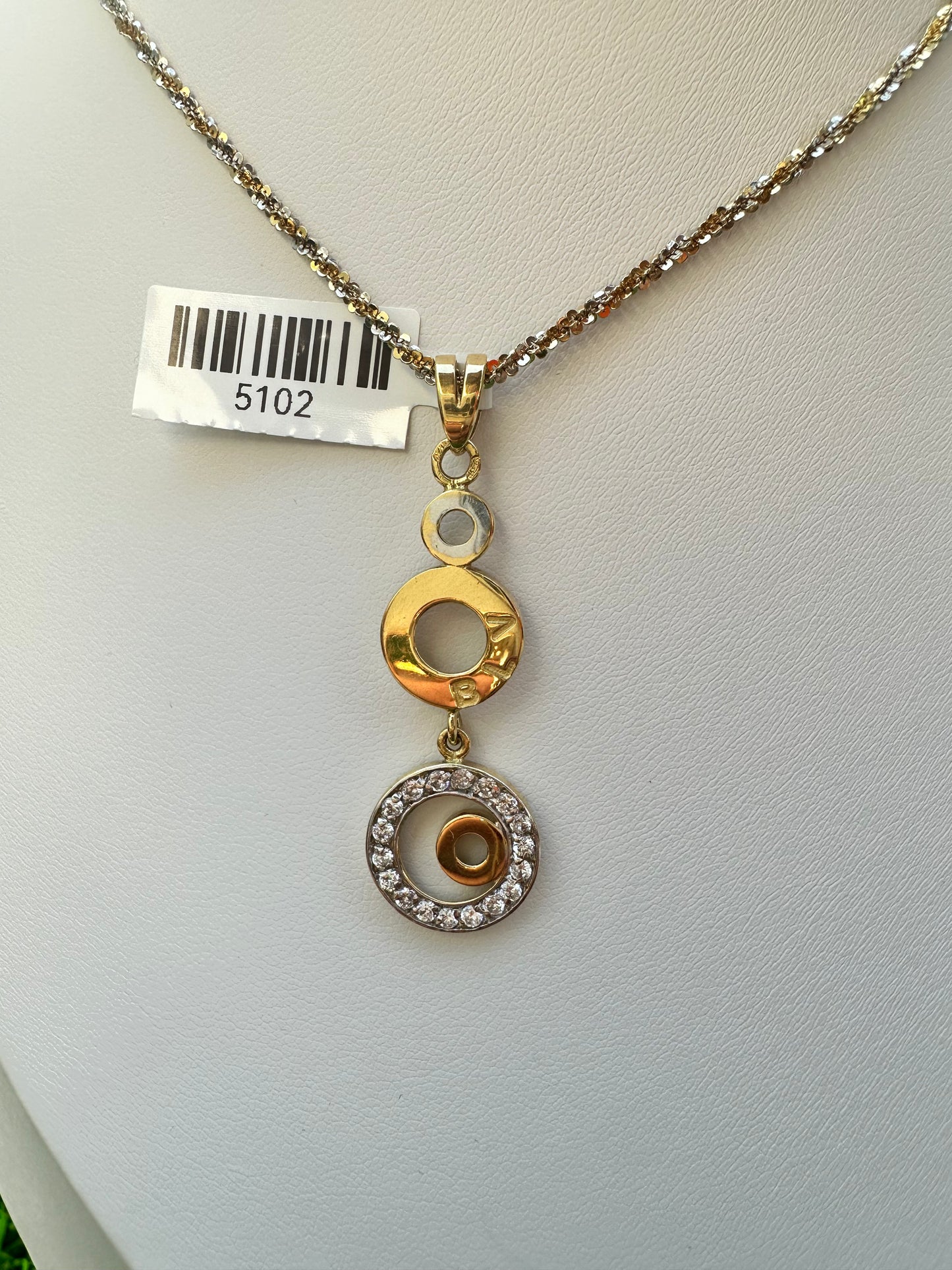 18kt CZ Bulgari Pendant