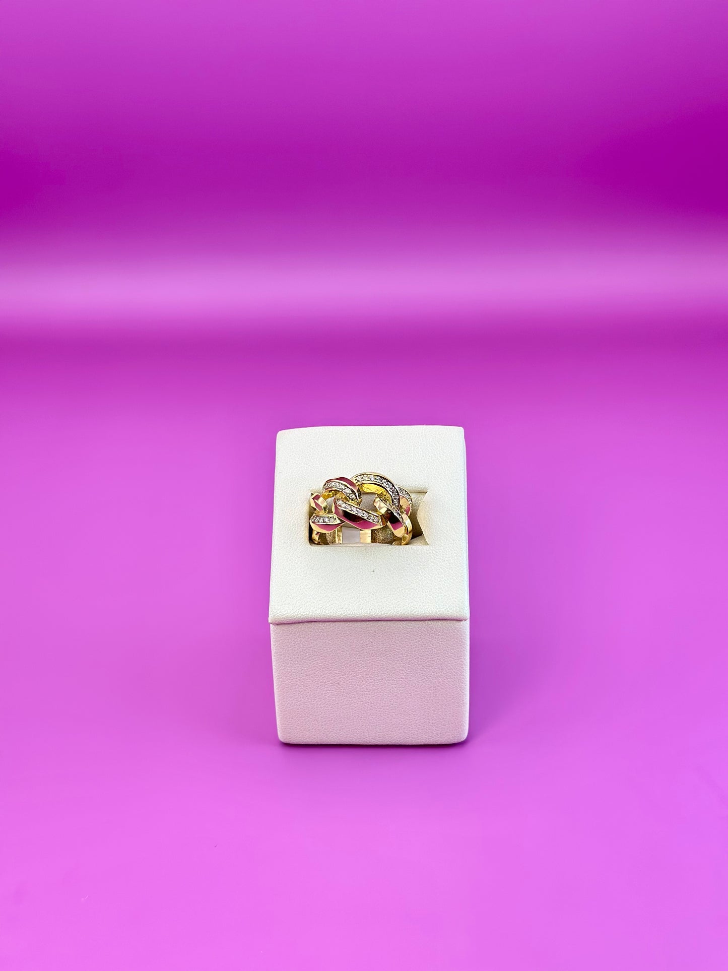 18kt CZ Curb Ring