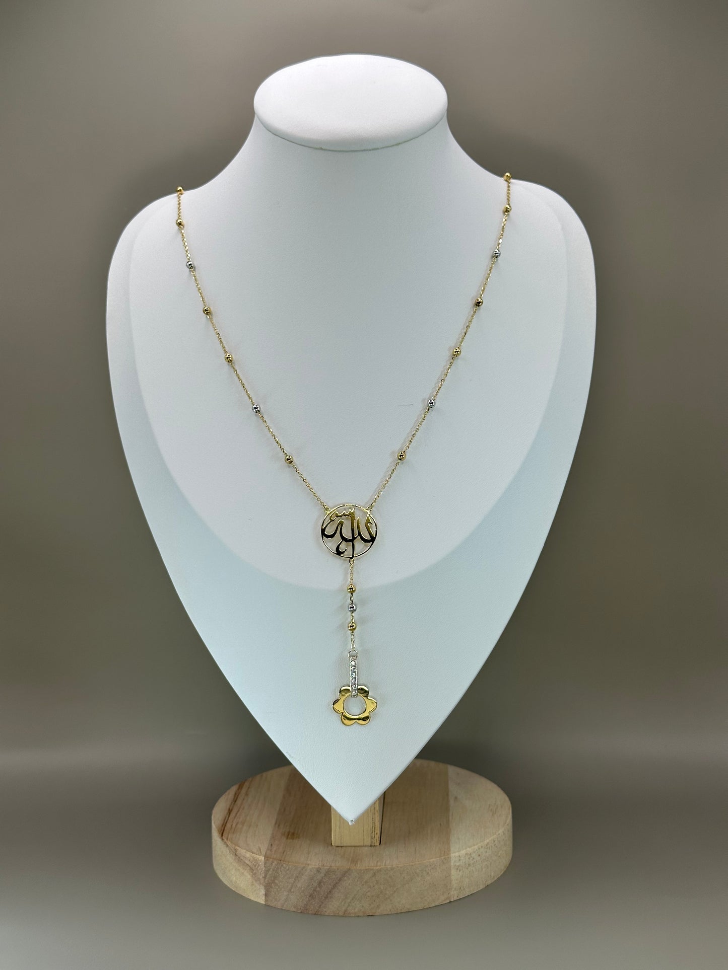 18kt CZ Allah Necklace Islamic Collection