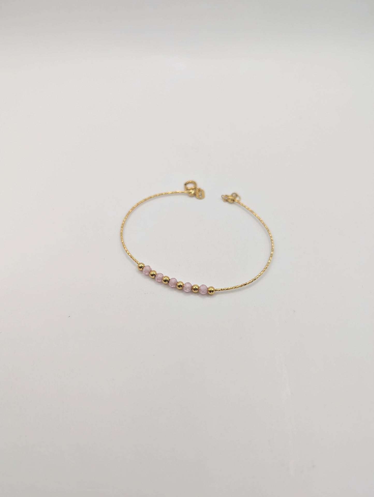 18kt pink cz bangle