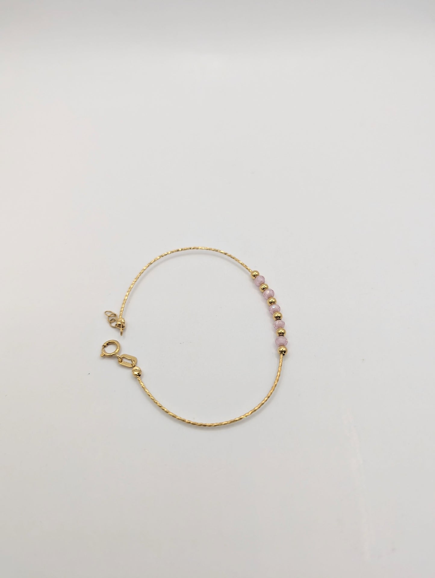 18kt pink cz bangle