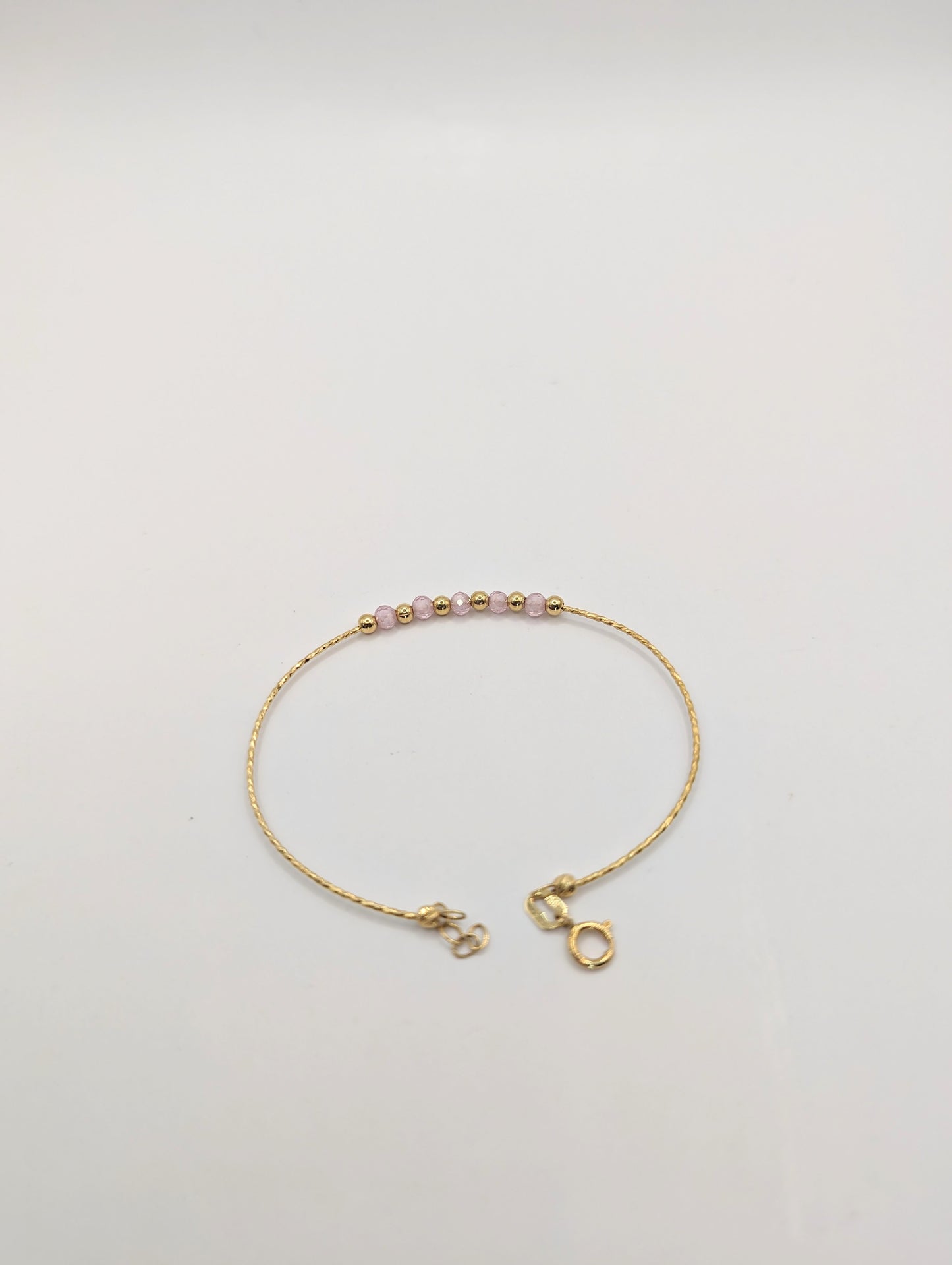 18kt pink cz bangle