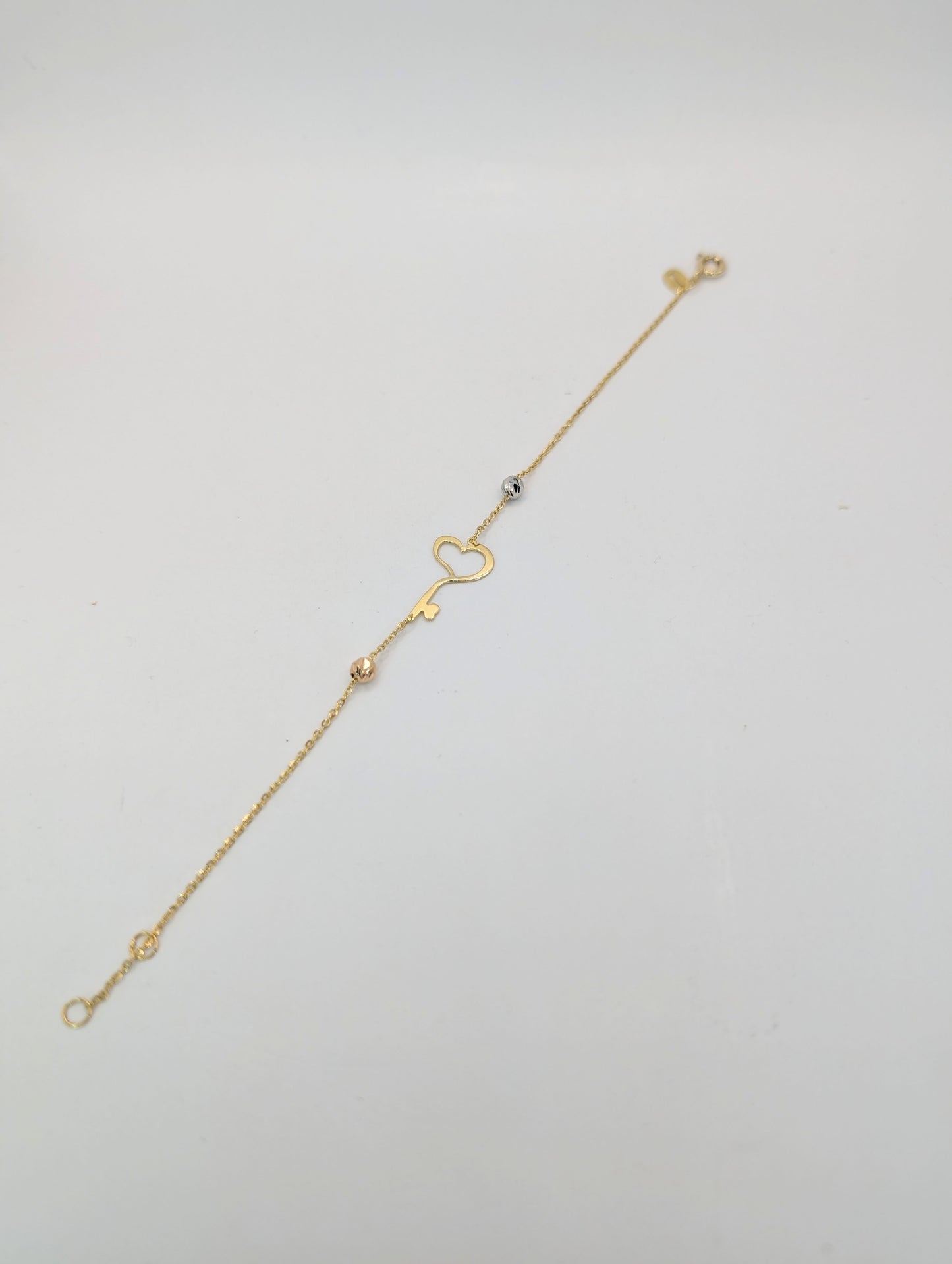 18kt Heart Key Bracelet