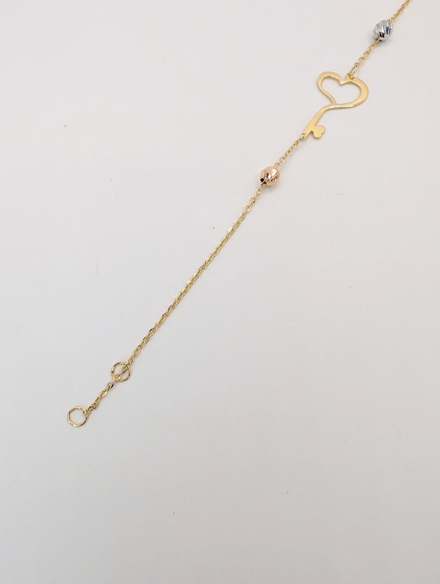 18kt Heart Key Bracelet