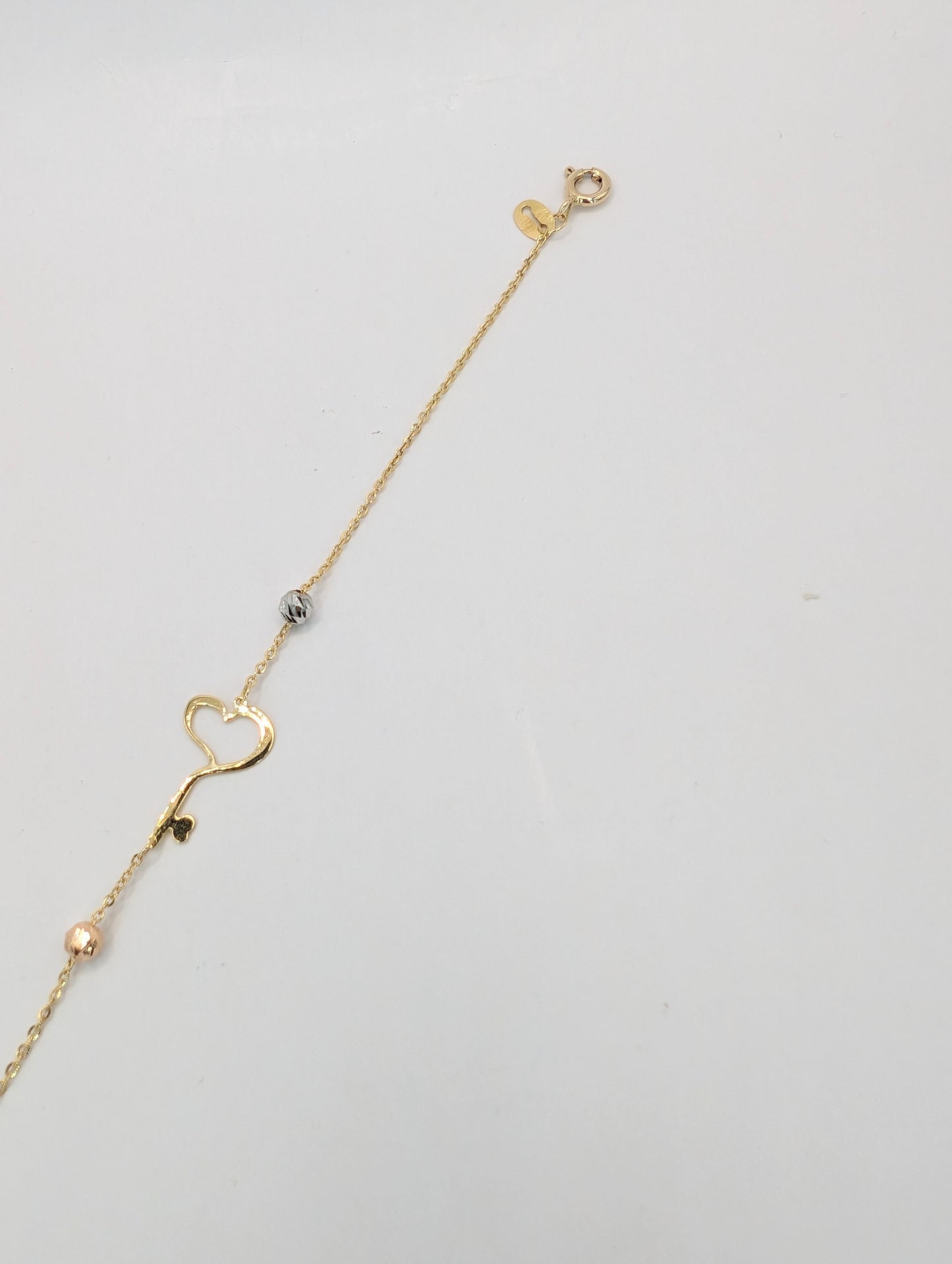 18kt Heart Key Bracelet