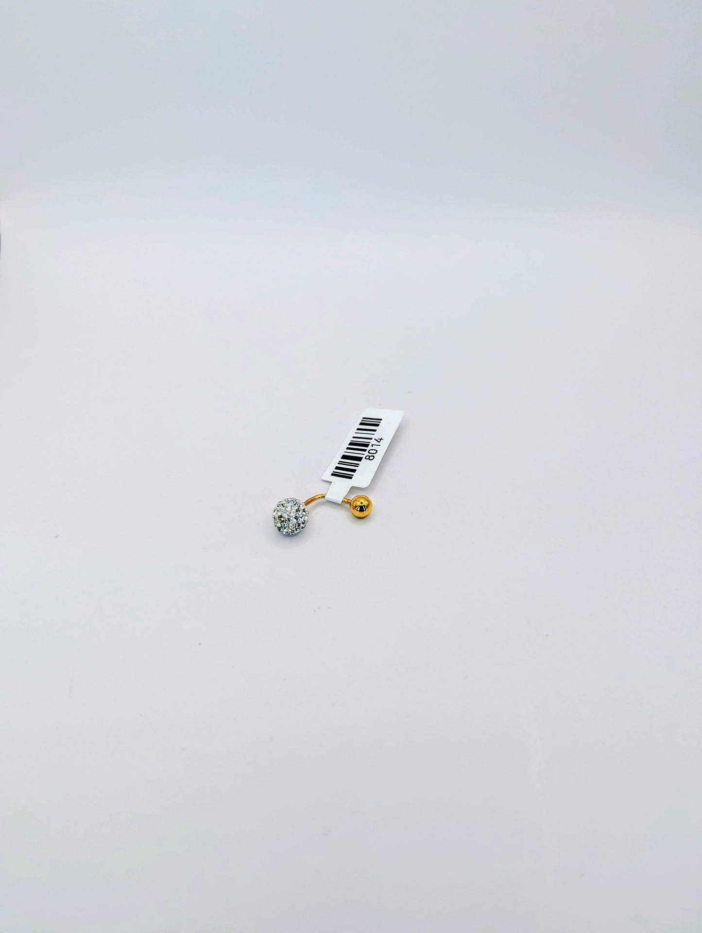 18kt CZ Ball Belly Piercing