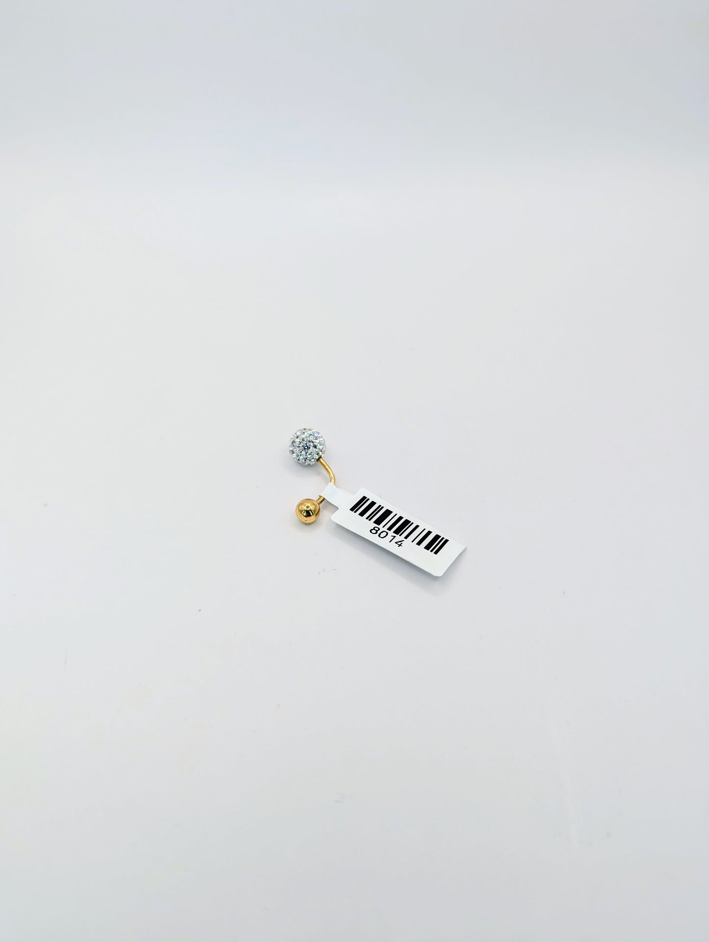 18kt CZ Ball Belly Piercing