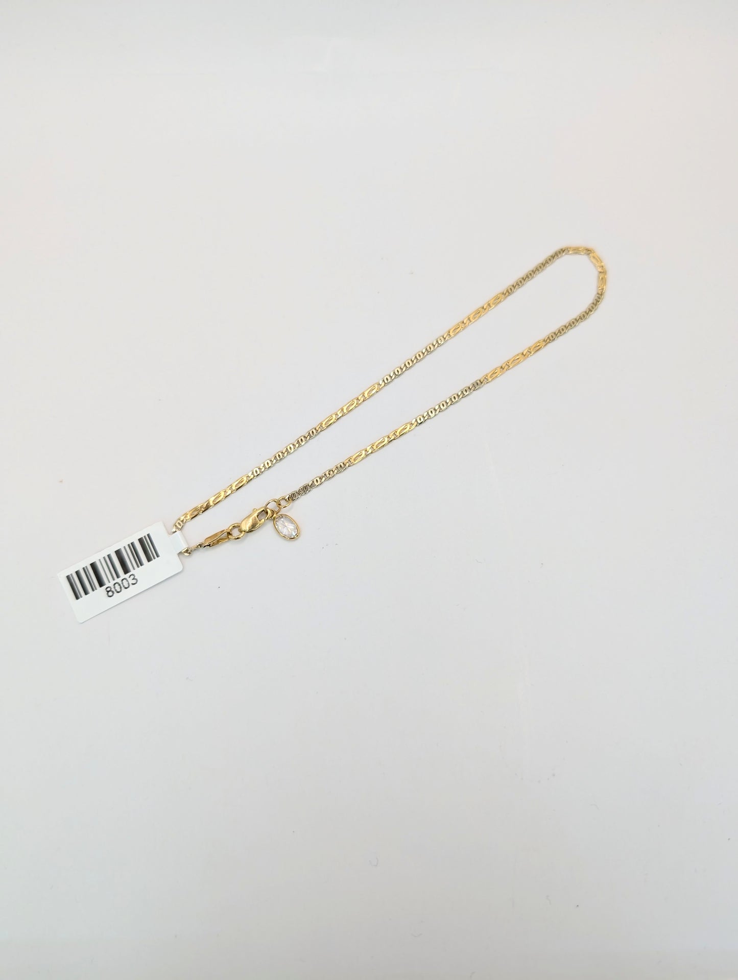 18kt CZ Tiger's Eye Anklet