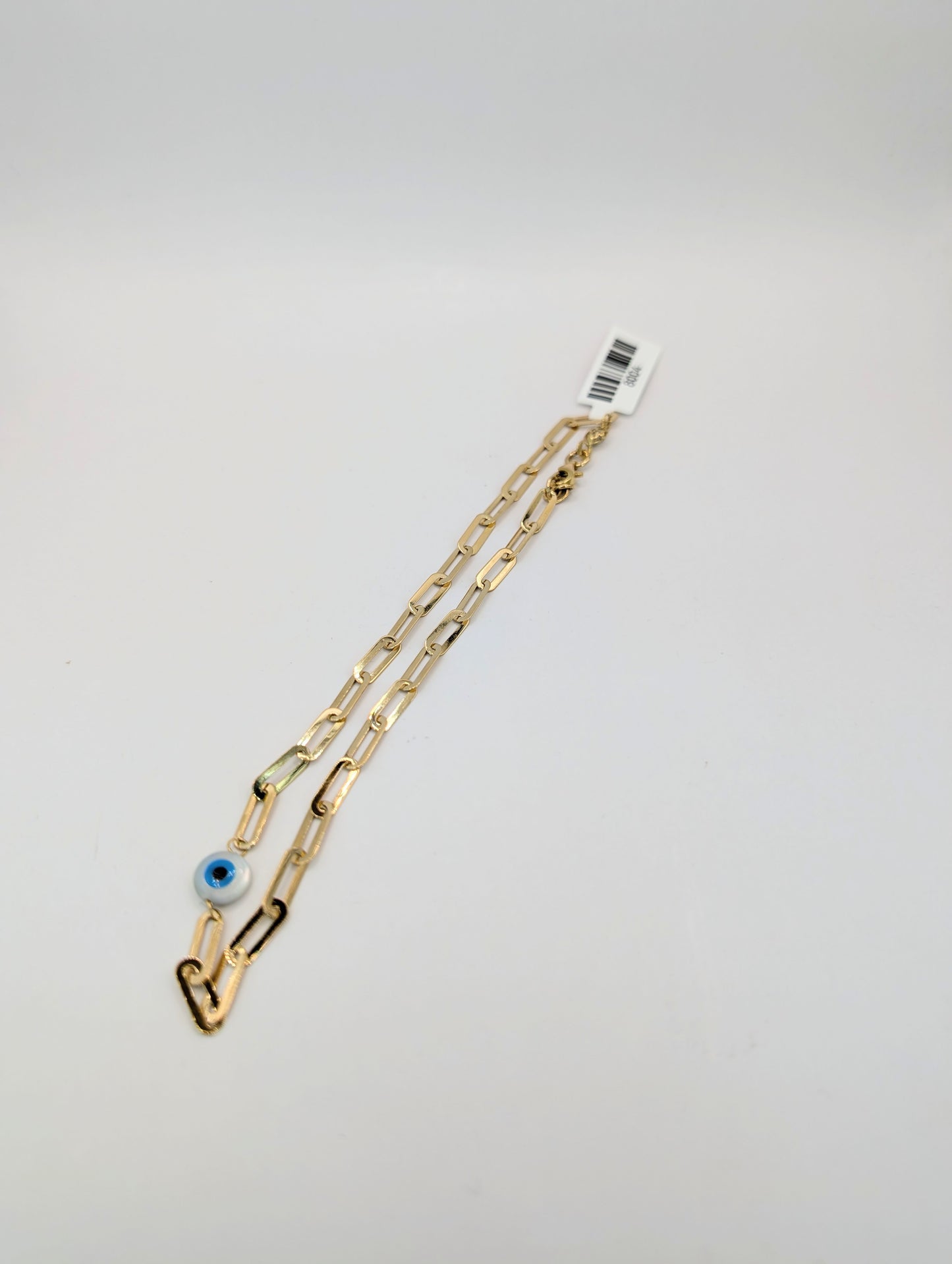 18kt CZ Paperclip Anklet