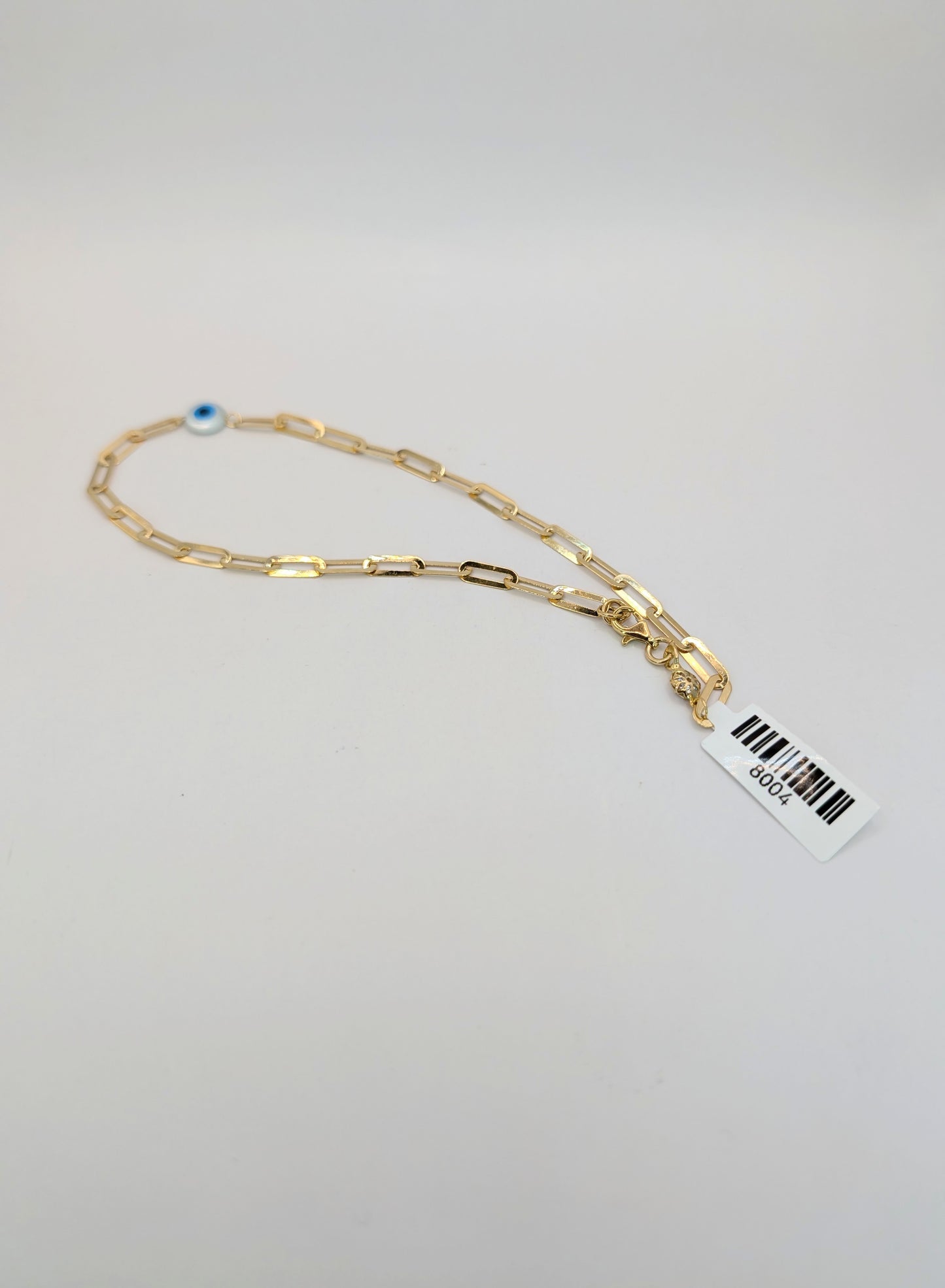 18kt CZ Paperclip Anklet