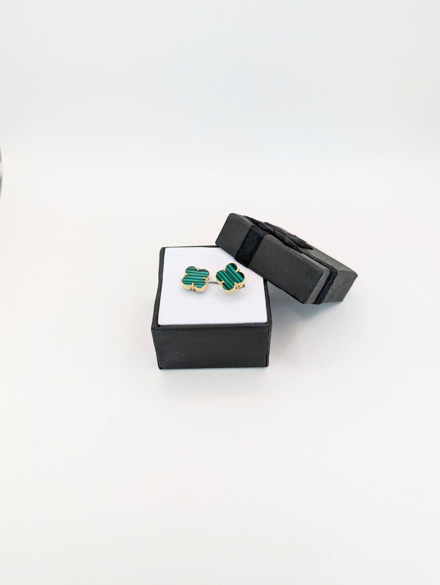 18kt Green clover Earring