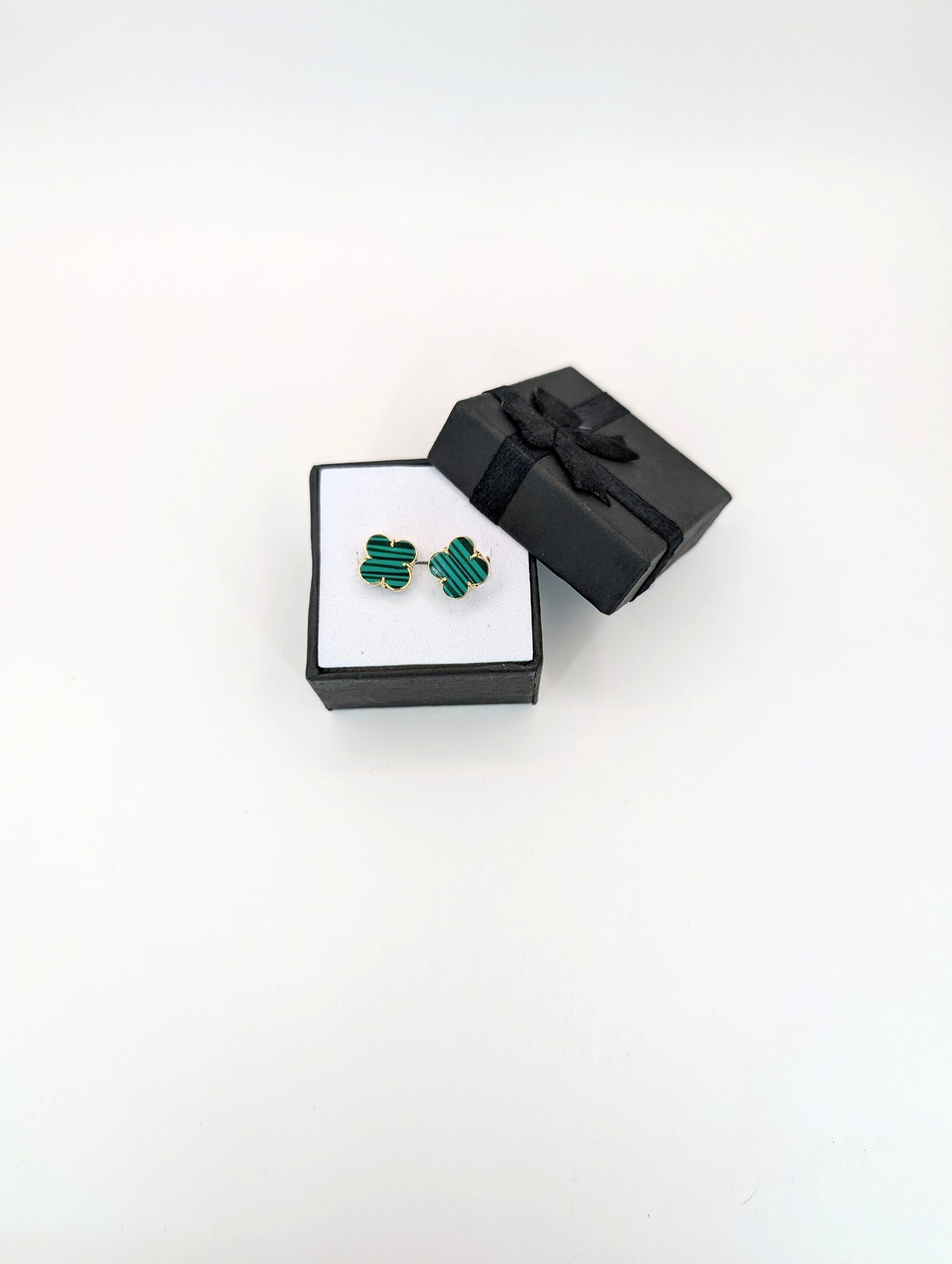 18kt Green clover Earring