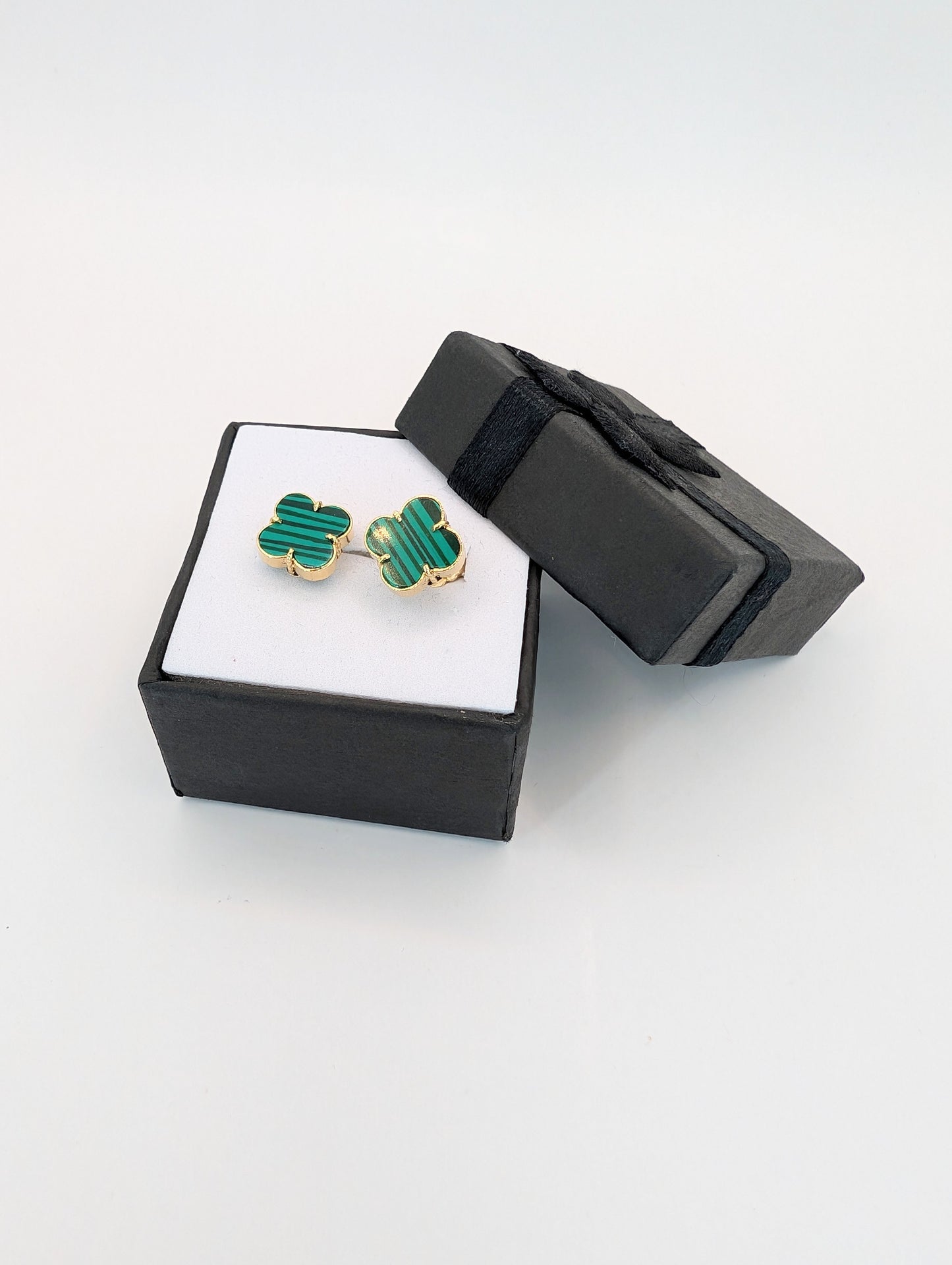 18kt Green clover Earring