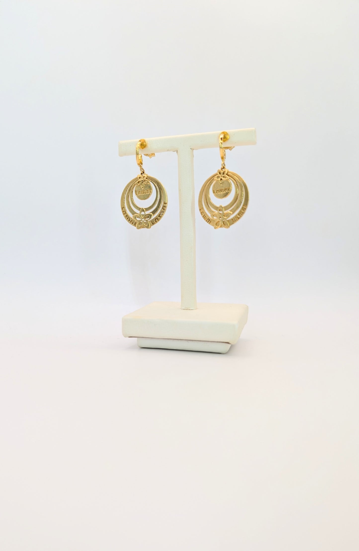 18kt Moon Circle Earrings