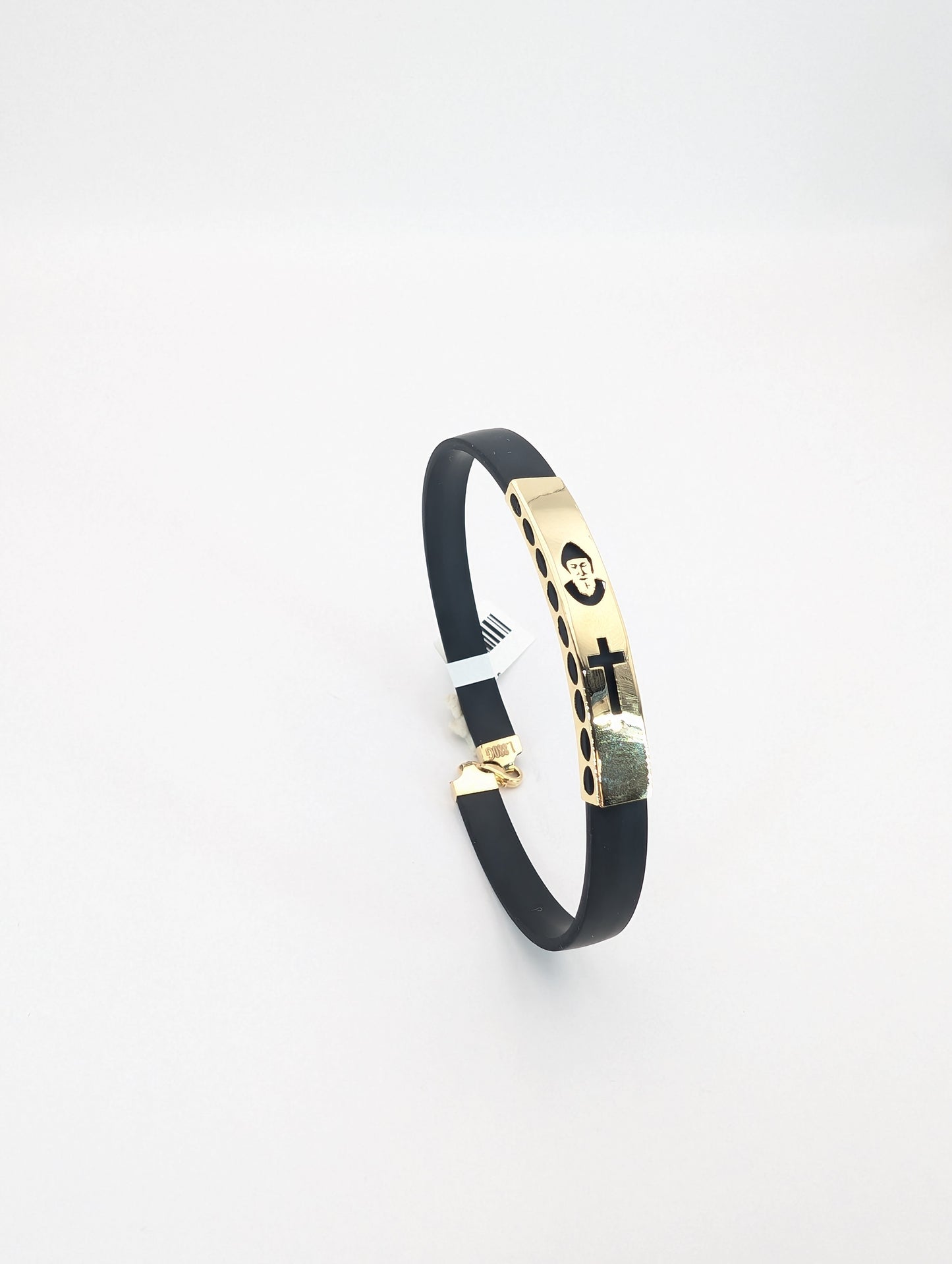 18K Gold St. Charbel & Cross Men's Bracelet