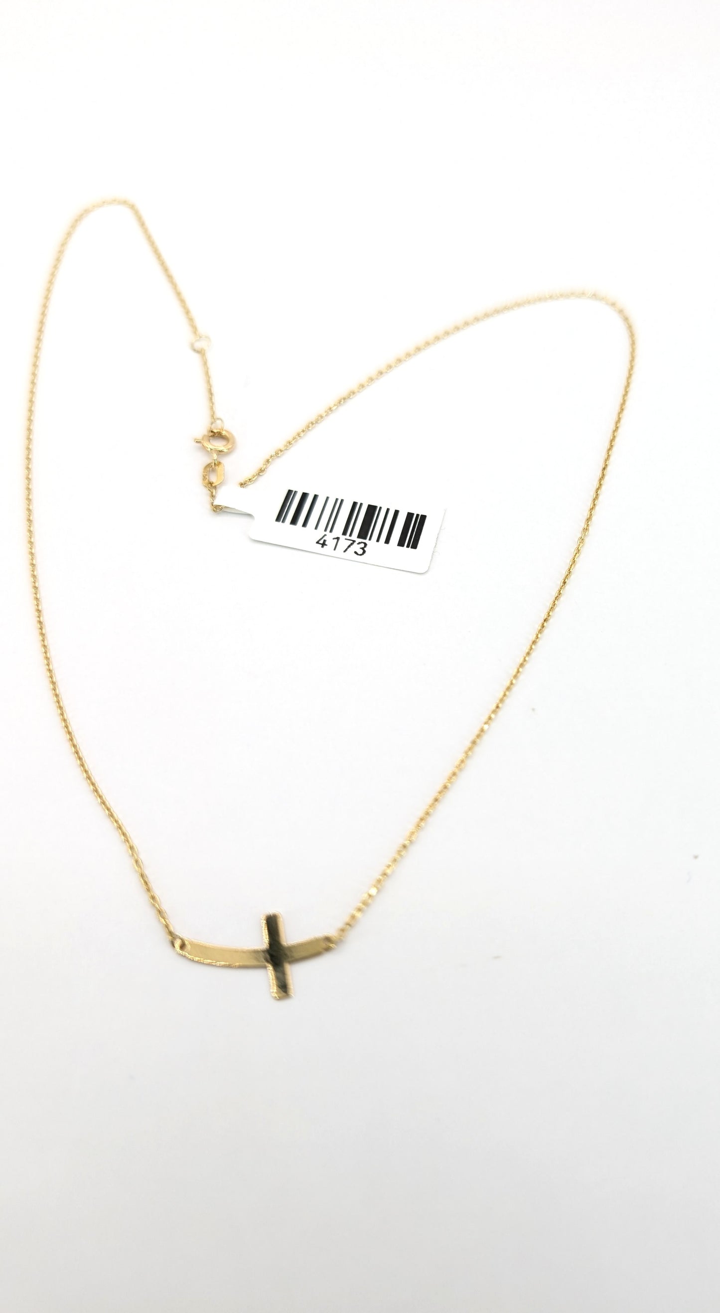 18KT Gold Contemporary Cross Necklace