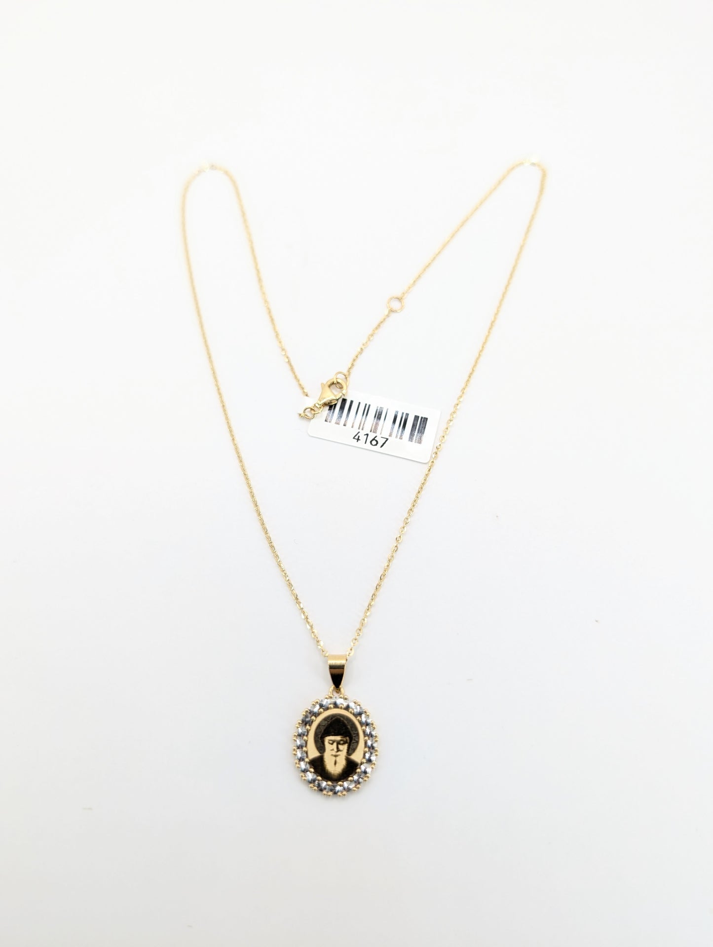18KT Gold Saint Charbel Halo Necklace