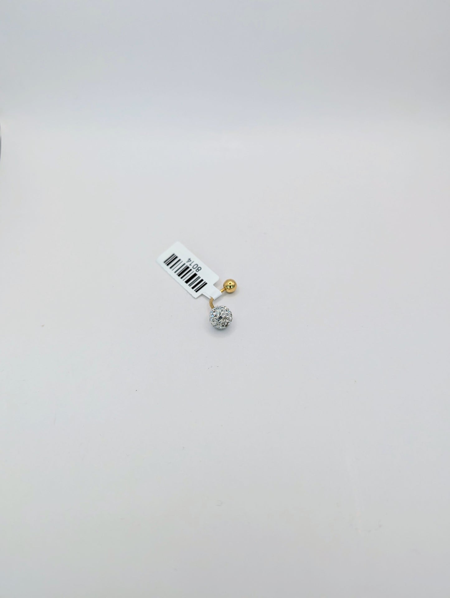 18kt CZ Ball Belly Piercing