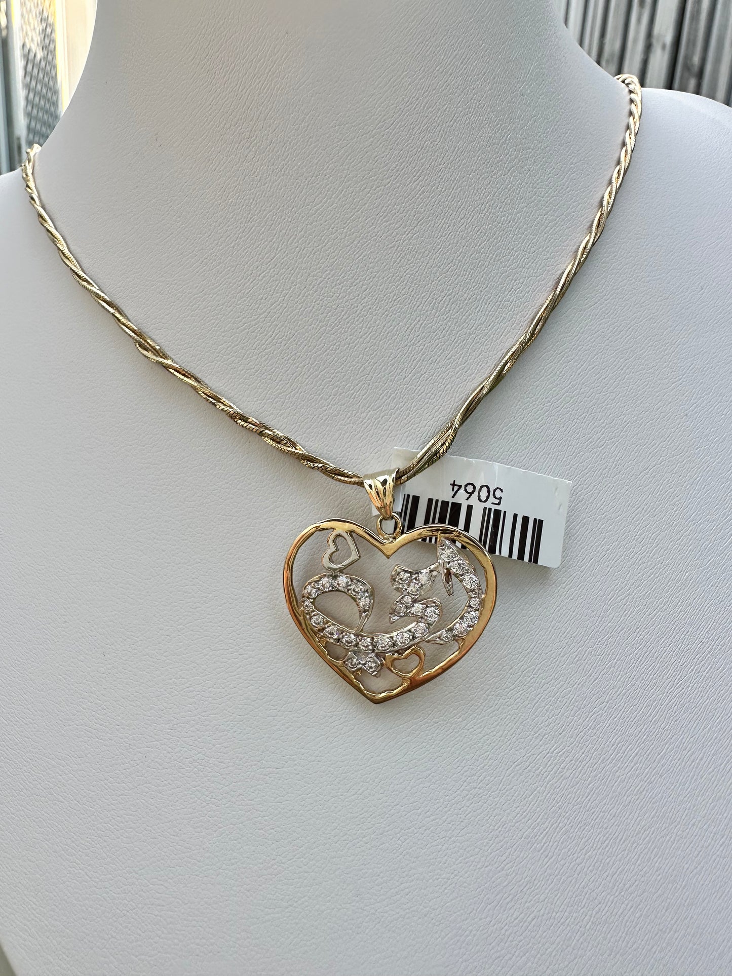 18kt Mother CZ Pendant