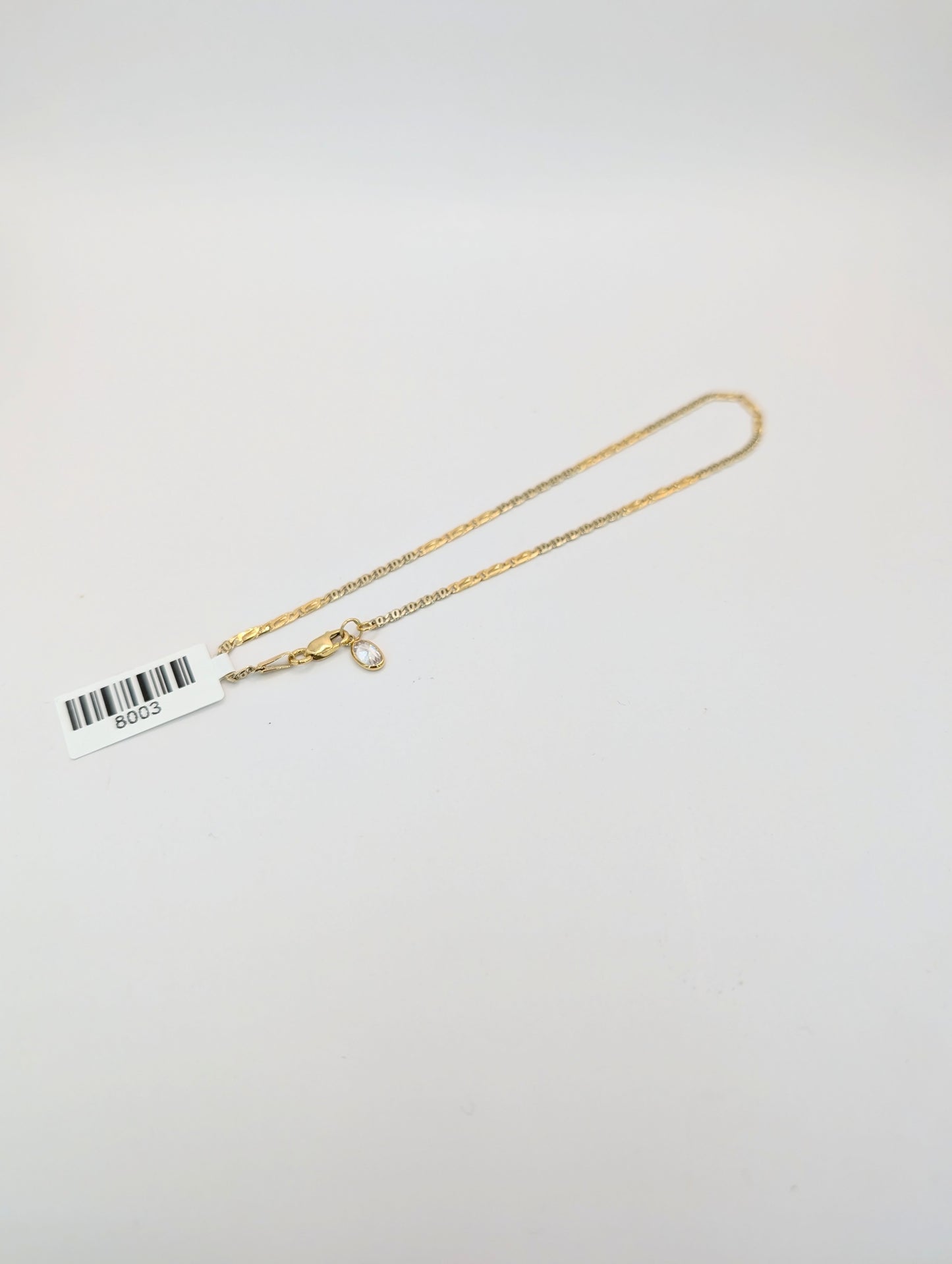 18kt CZ Tiger's Eye Anklet