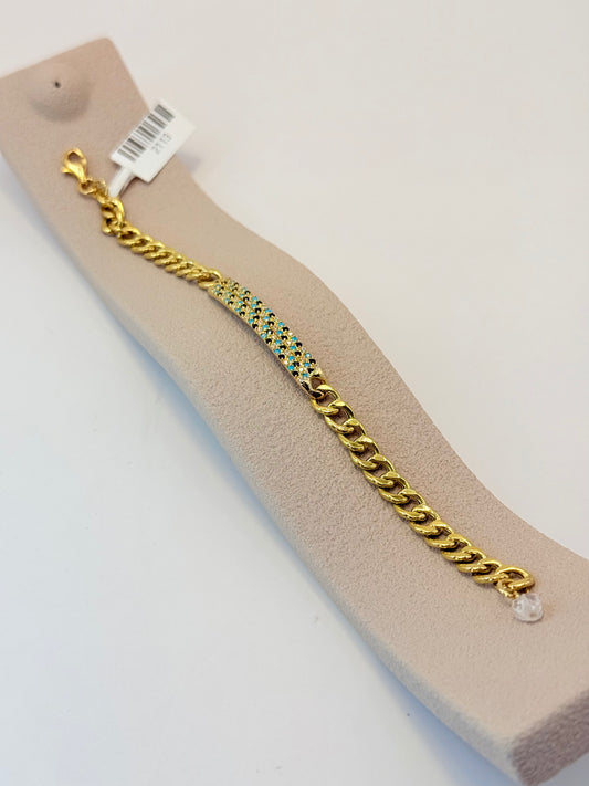 18K CZ ID Bracelet