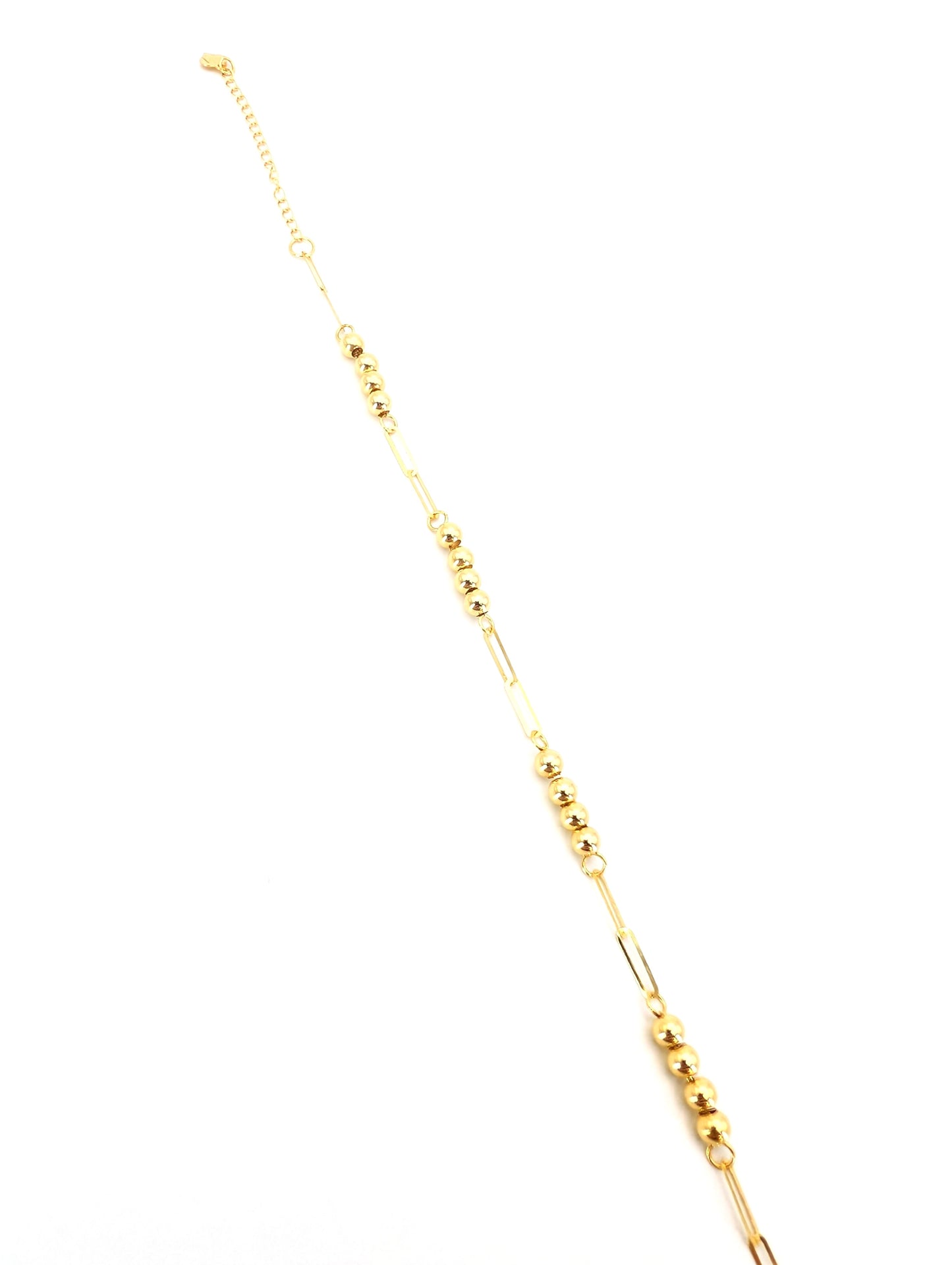 18KT Gold Beaded Link Bracelet