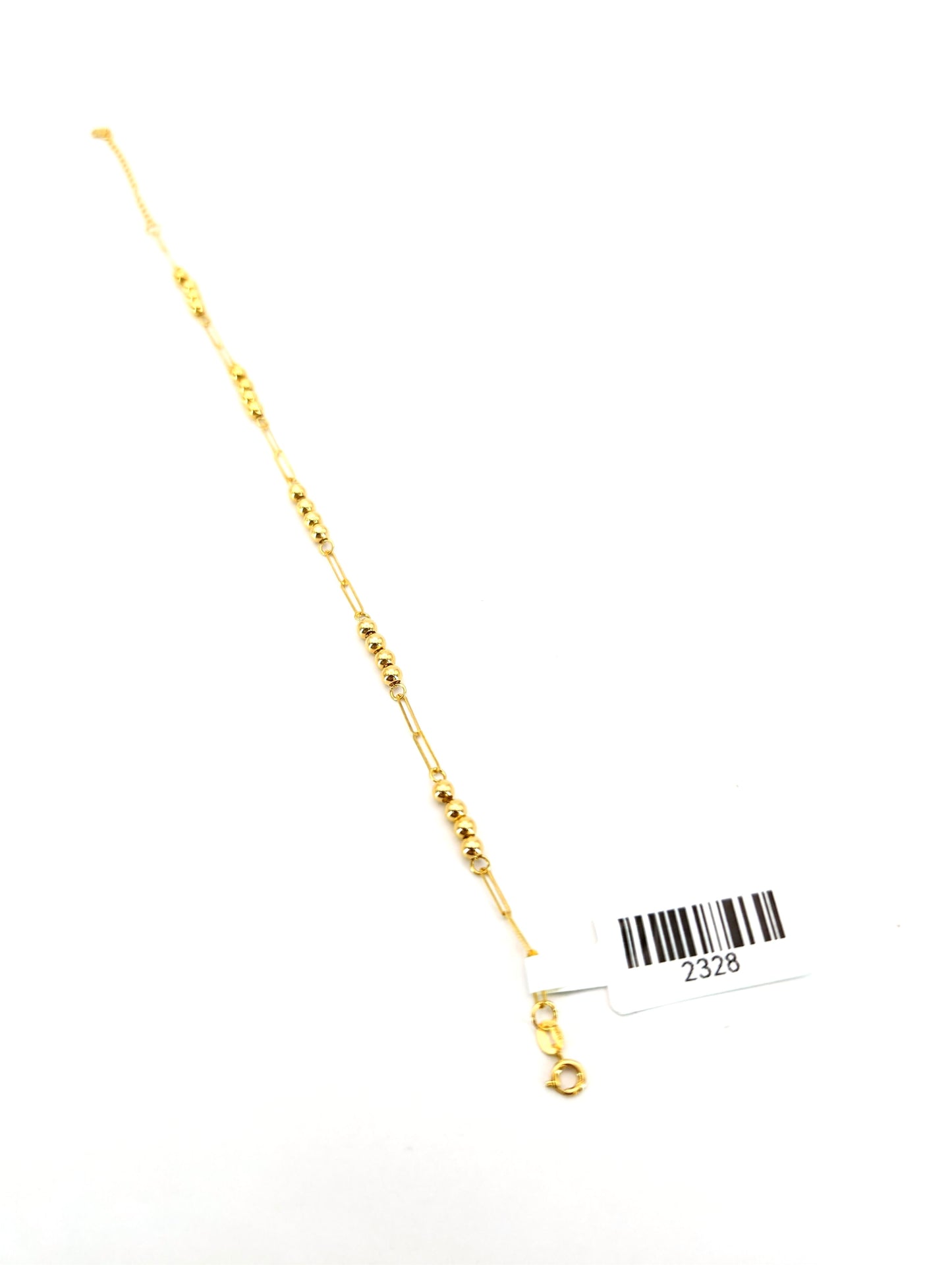 18KT Gold Beaded Link Bracelet