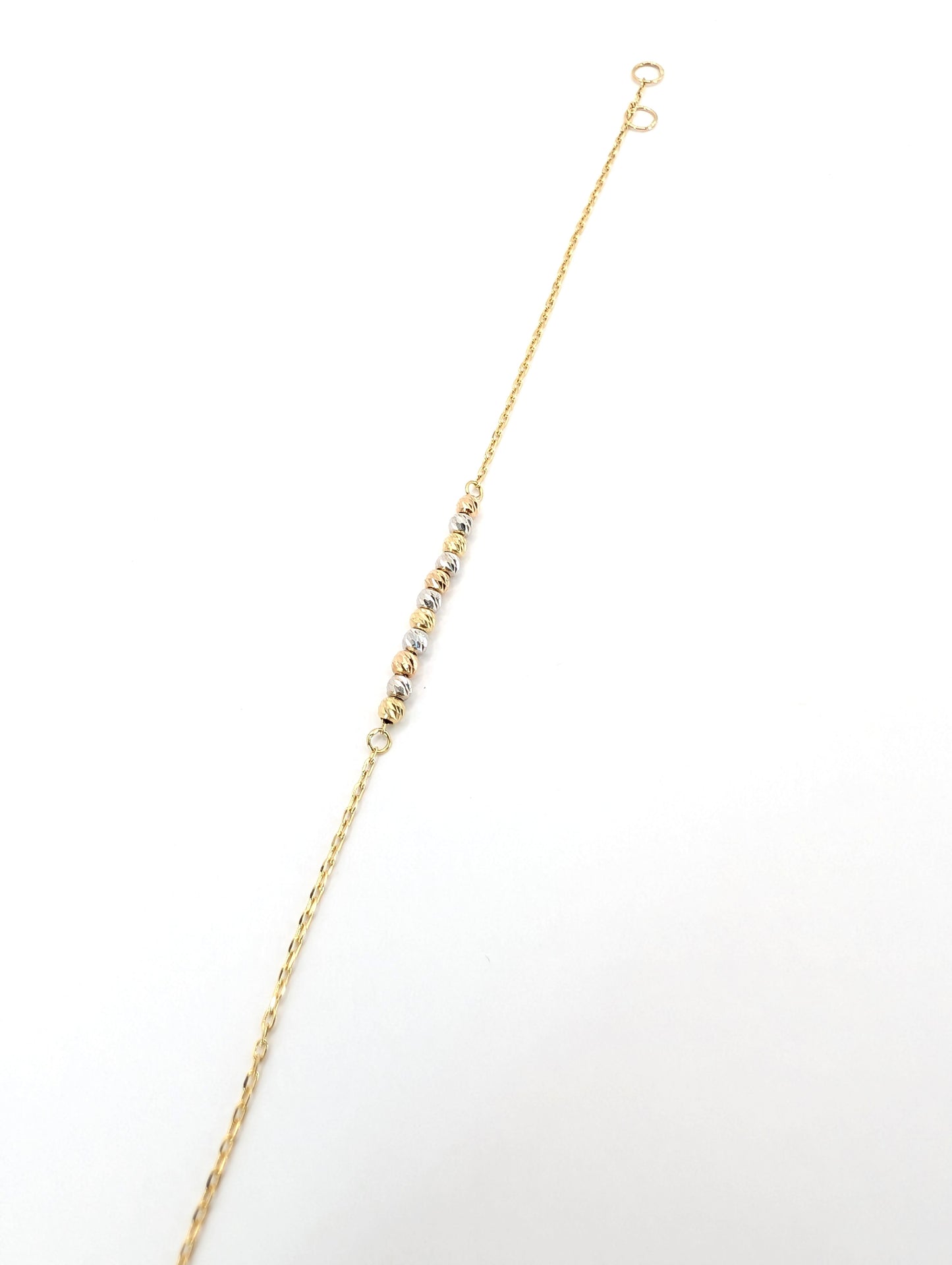 18K Gold Multi-Tone Beaded Bracelet