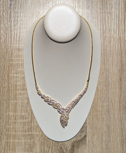 18kt two tone CZ Set