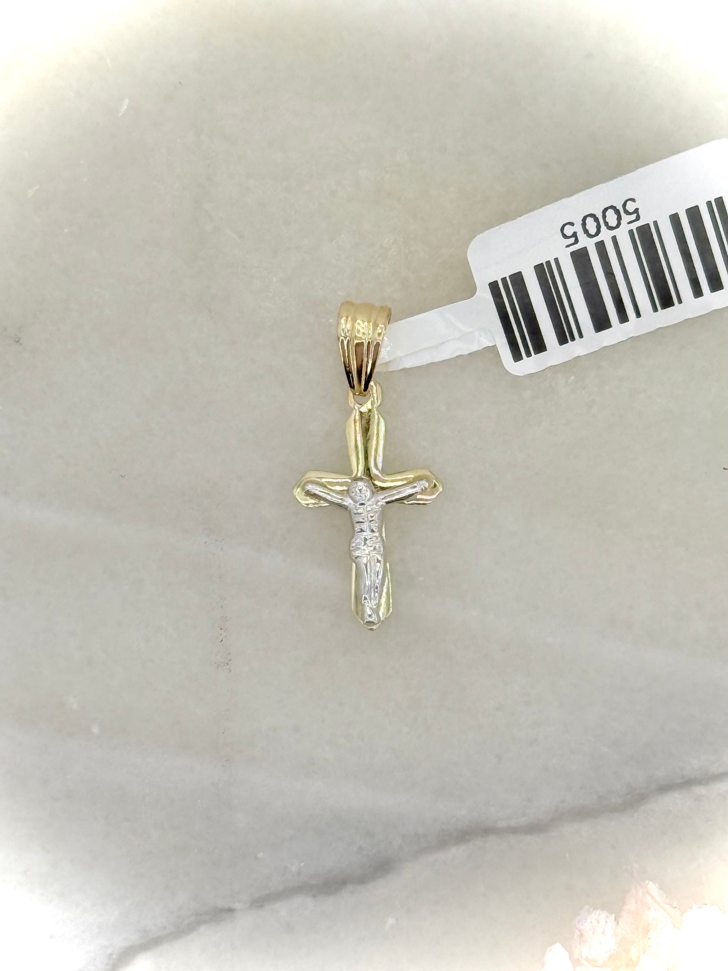 18K Two-Tone Gold Crucifix Pendant