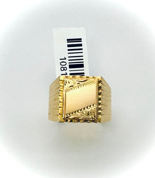 21kt Men laser cut Ring