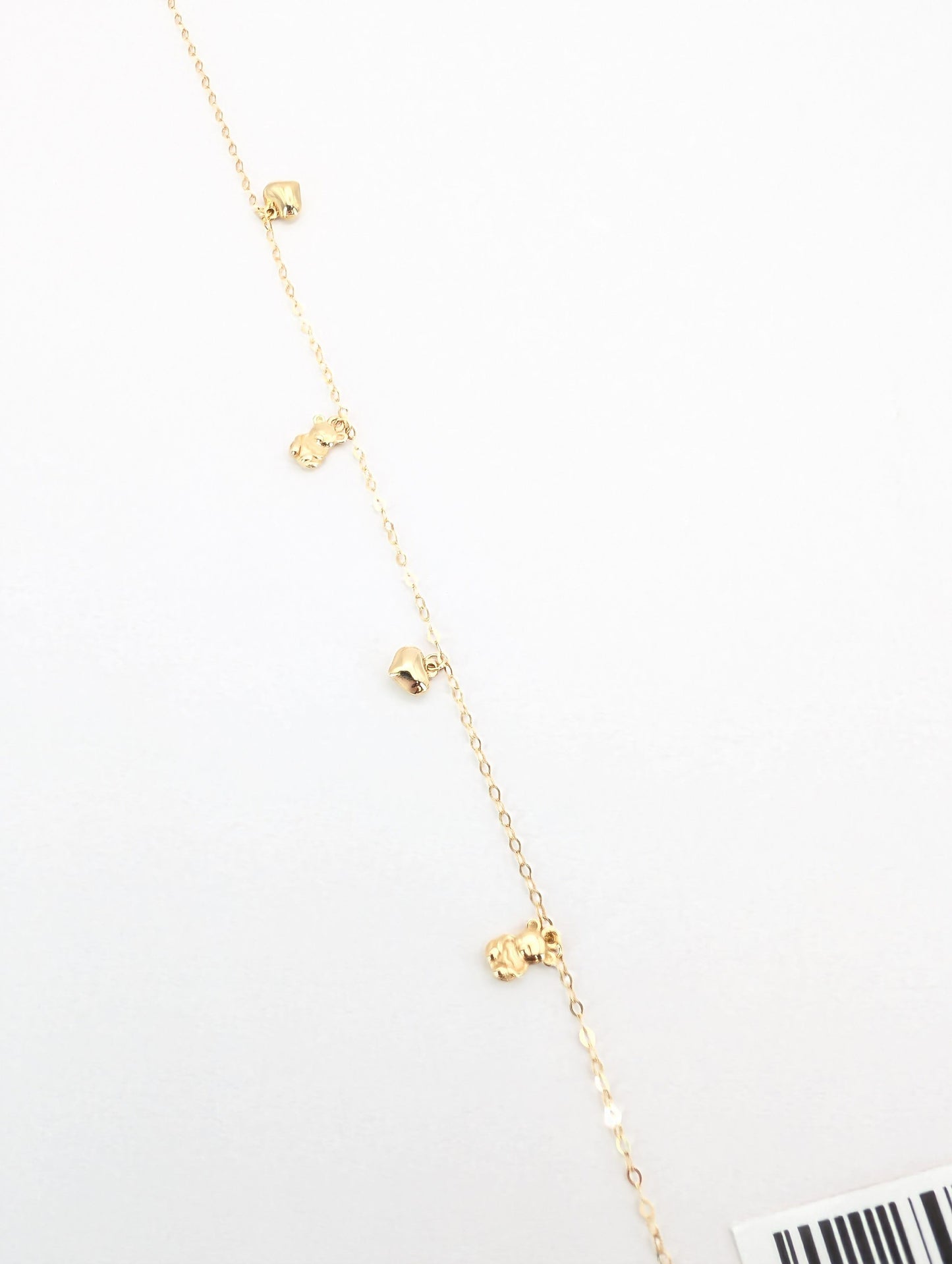 18KT Gold Multi-Heart Charm Bracelet