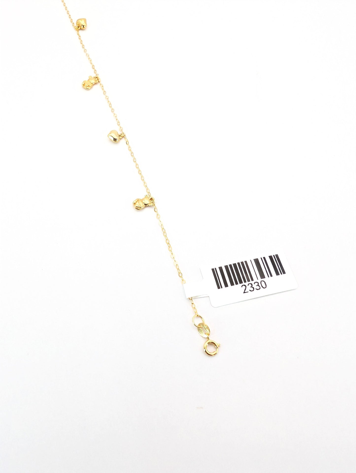 18KT Gold Multi-Heart Charm Bracelet
