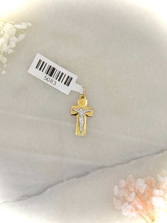18K Two-Tone Gold Crucifix Pendant