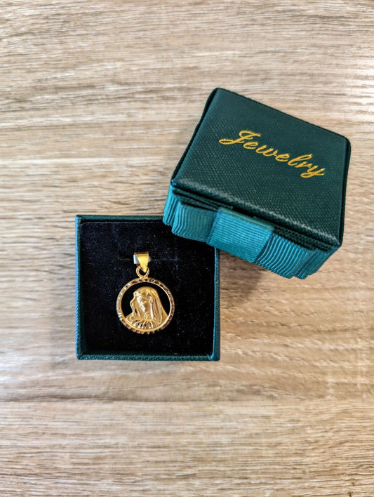 18kt Virgin Mary Framed Pendant