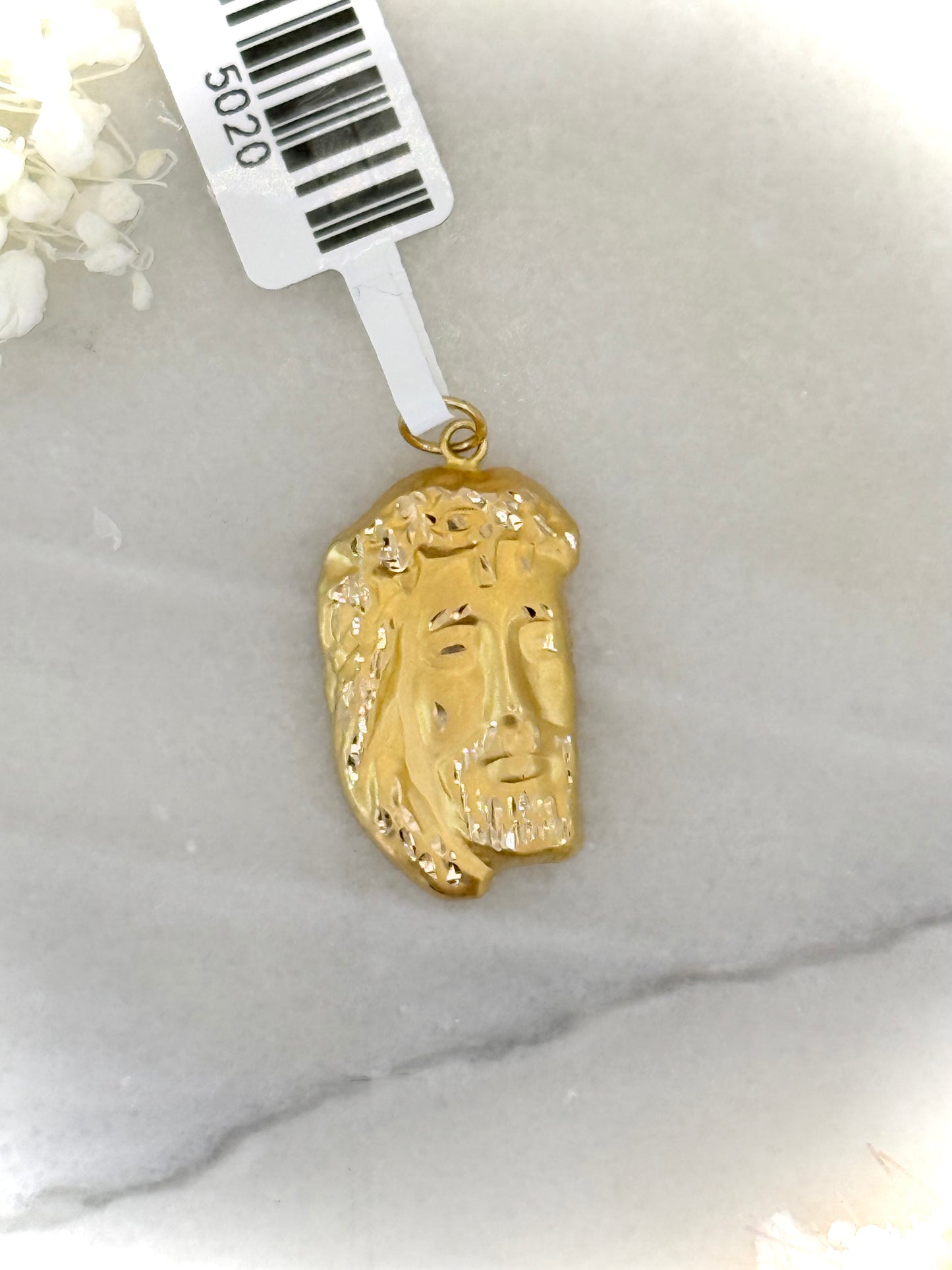 18kt Gold Jesus Head Pendant