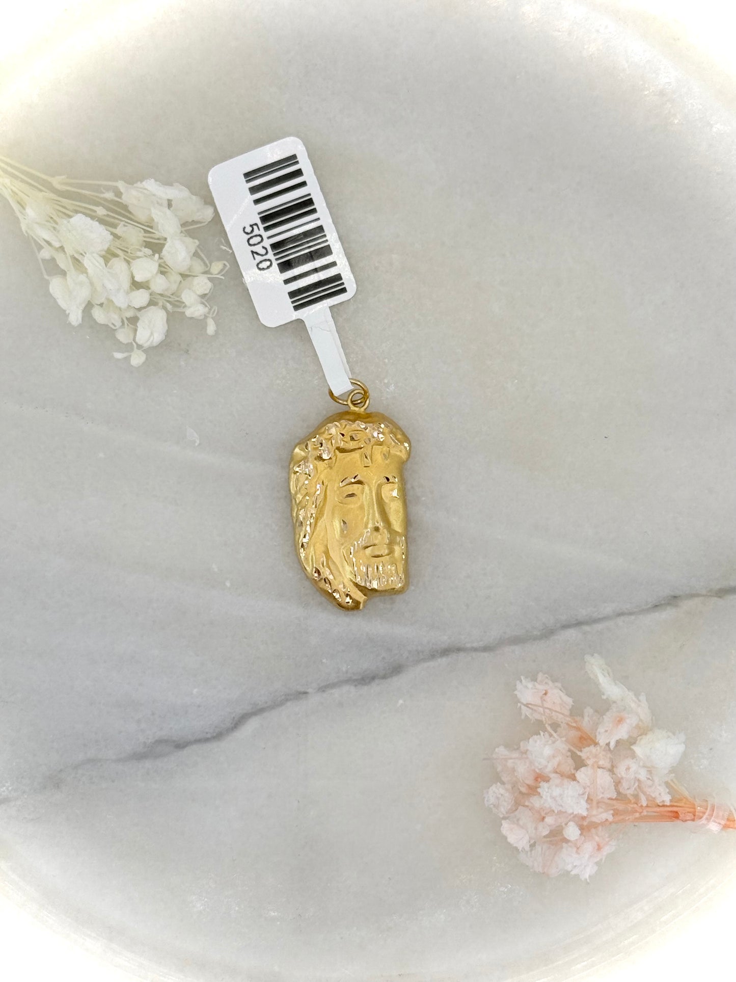 18kt Gold Jesus Head Pendant