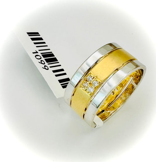18kt CZ 2 Tone Wedder