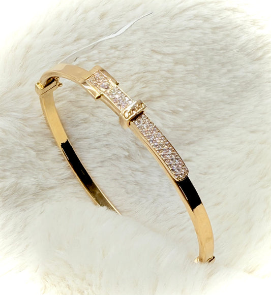 18K Rose Gold Belt Bangle