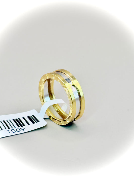 18kt 2 Tone Bou. band Wedder